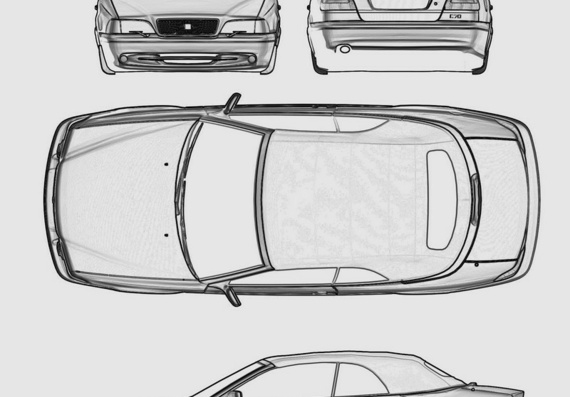 Volvo C70 Convertible (Вольво C70 Конвертейбл) - чертежи (рисунки) автомобиля
